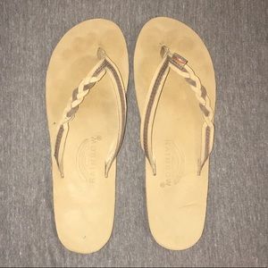 Size 7-9 light brown rainbow flip flops